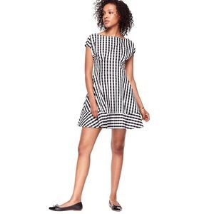 Kate Spade gingham black white fit flare size 4